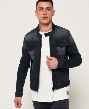 Superdry Biker Férfi Kabát Kék | OCIJU9670